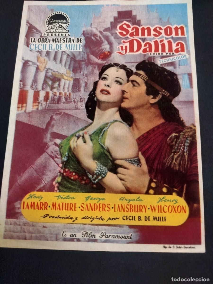 Cine: SANSON Y DALILA PROGRAMA DE MANO 1956