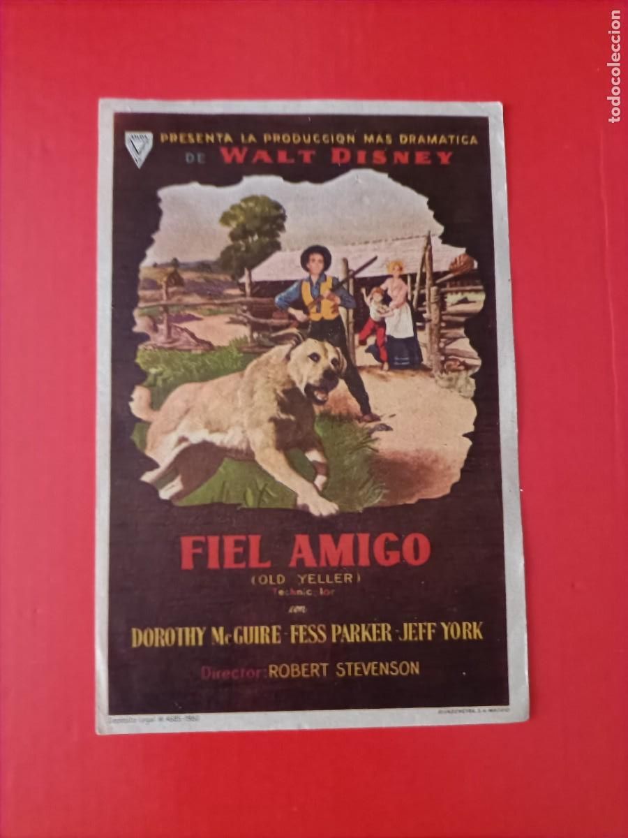 Cinema: PROGRAMA. WALT DISNEY, FIEL AMIGO. FESS PARKER, DOROTHY McGUIRE, EST&Aacute; NUEVO. S/P.