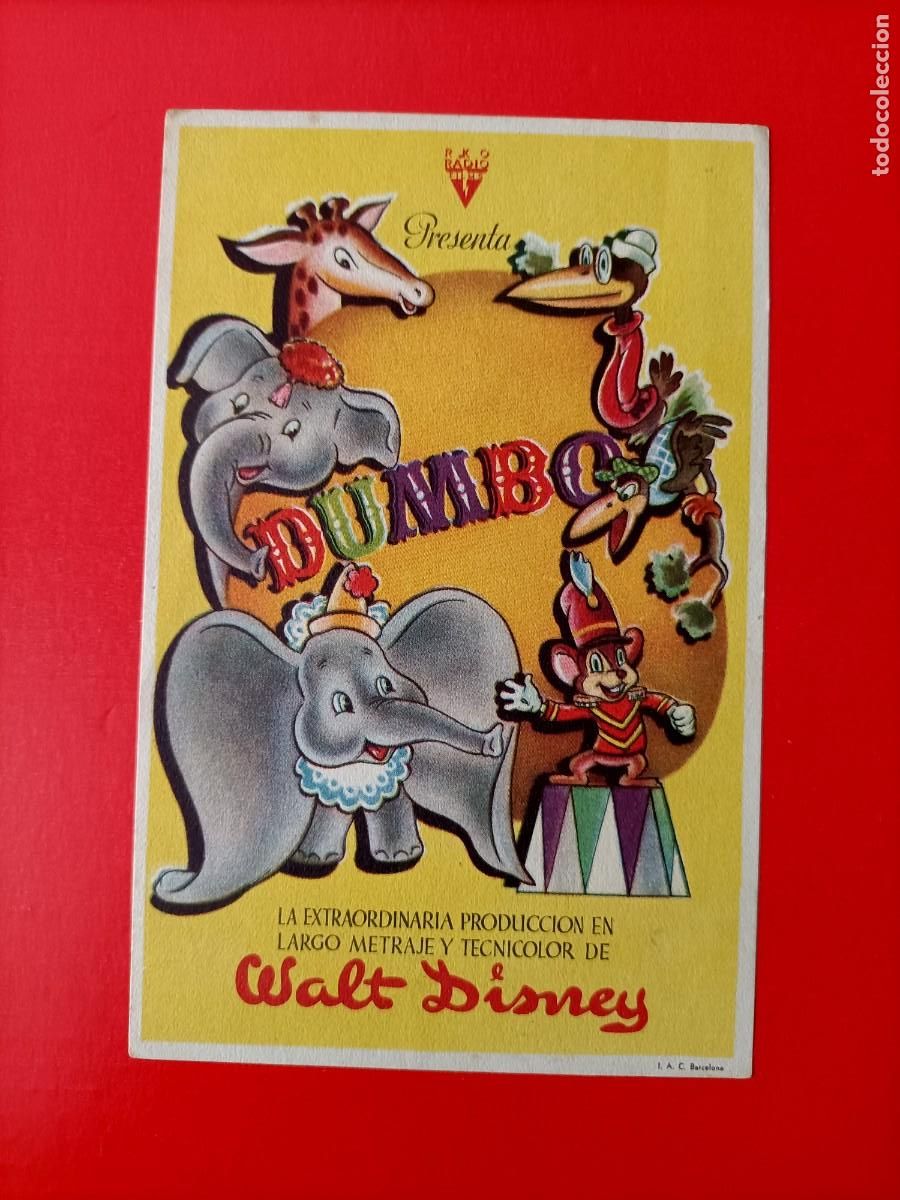 Cinema: PROGRAMA. WALT DISNEY, DUMBO, S/P. EST&Aacute; NUEVO. EL ORIGINAL.