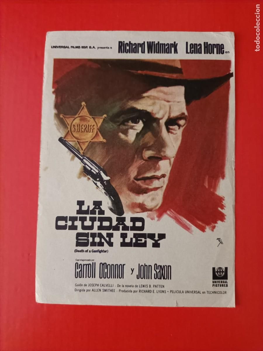 Cine: LA CIUDAD SIN LEY. RICHARD WIDMARK, JOHN SAXON. S/P. EST&Aacute; NUEVO. WESTERN.