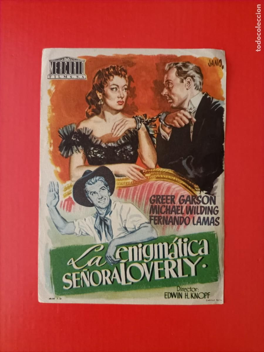 Kino: LA ENIGMATICA SE&Ntilde;ORA LOVERLY. GREER GARSON, MICHAEL WILDING. PERFECTO ESTADO.