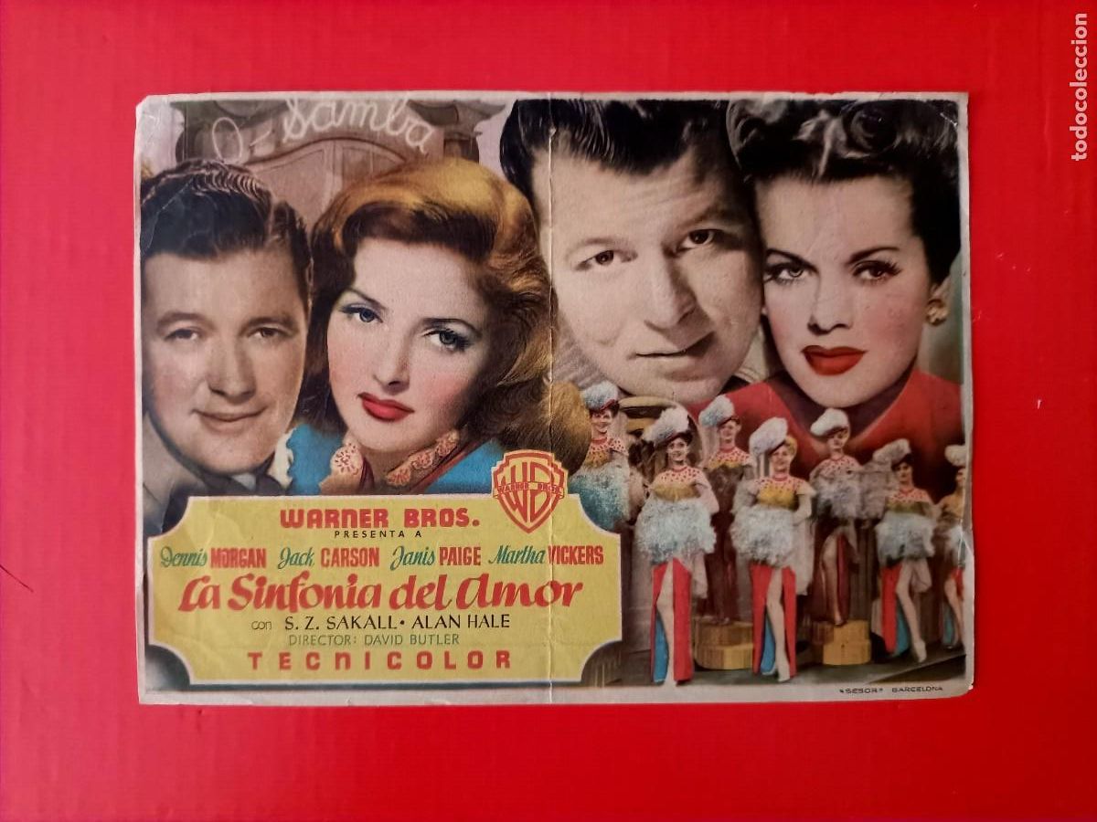 Kino: LA SINFONIA DEL AMOR. C/P. CINEMA LA RAMBLA Y CINE TEATRO PRINCIPAL. 1949 DENIS MORGAN.