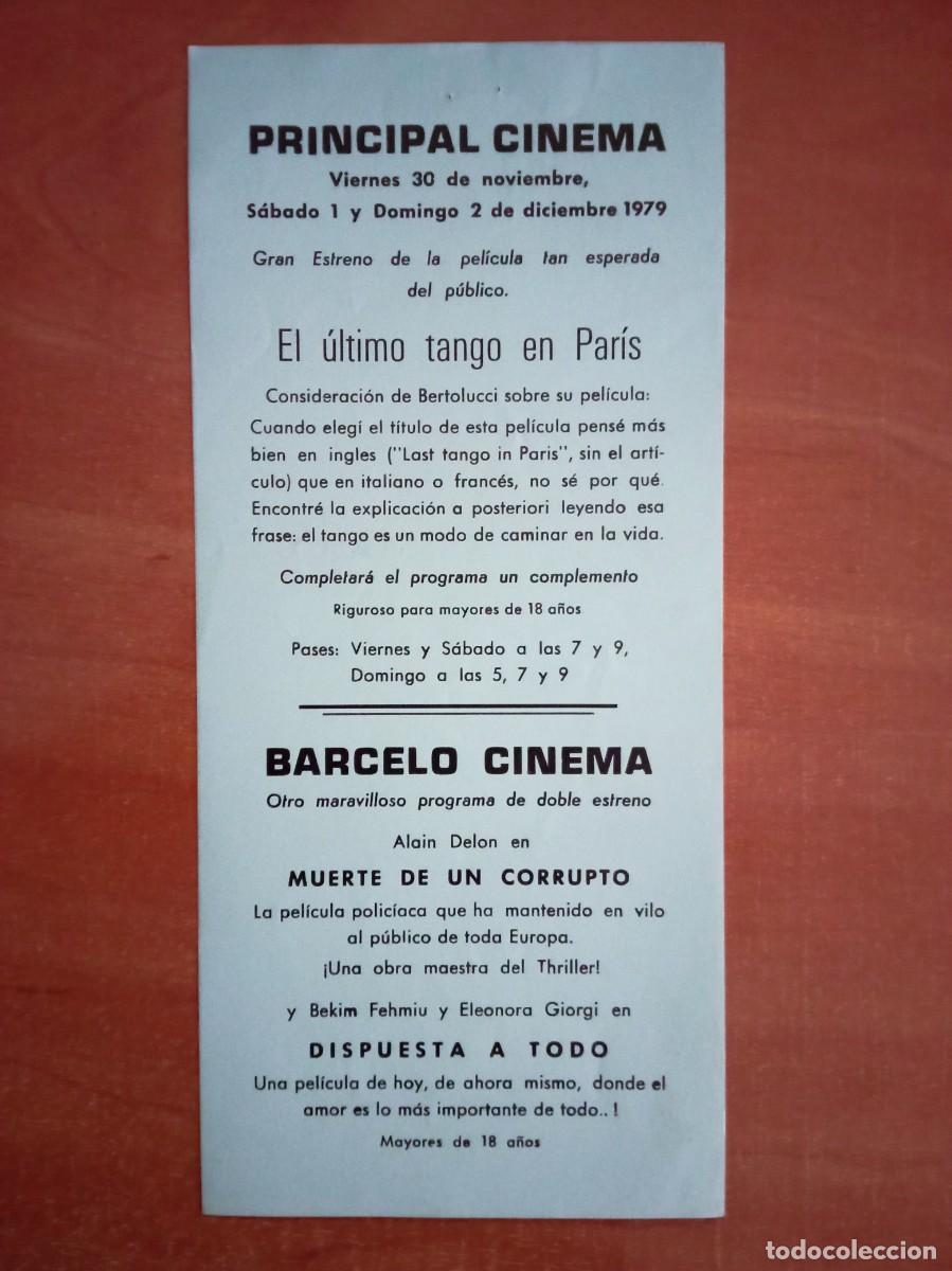Cine: EL &Uacute;LTIMO TANGO EN PAR&Iacute;S, MARLON BRANDO, PRINCIPAL CINEMA, 1979