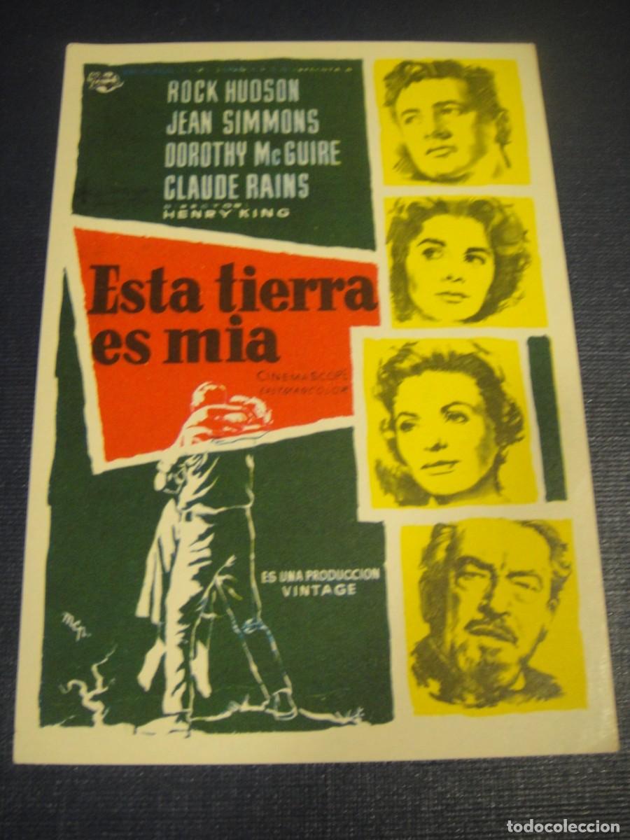 Cine: esta tierra es mia - folleto de mano - publicidad cine coliseo equitativa , zaragoza