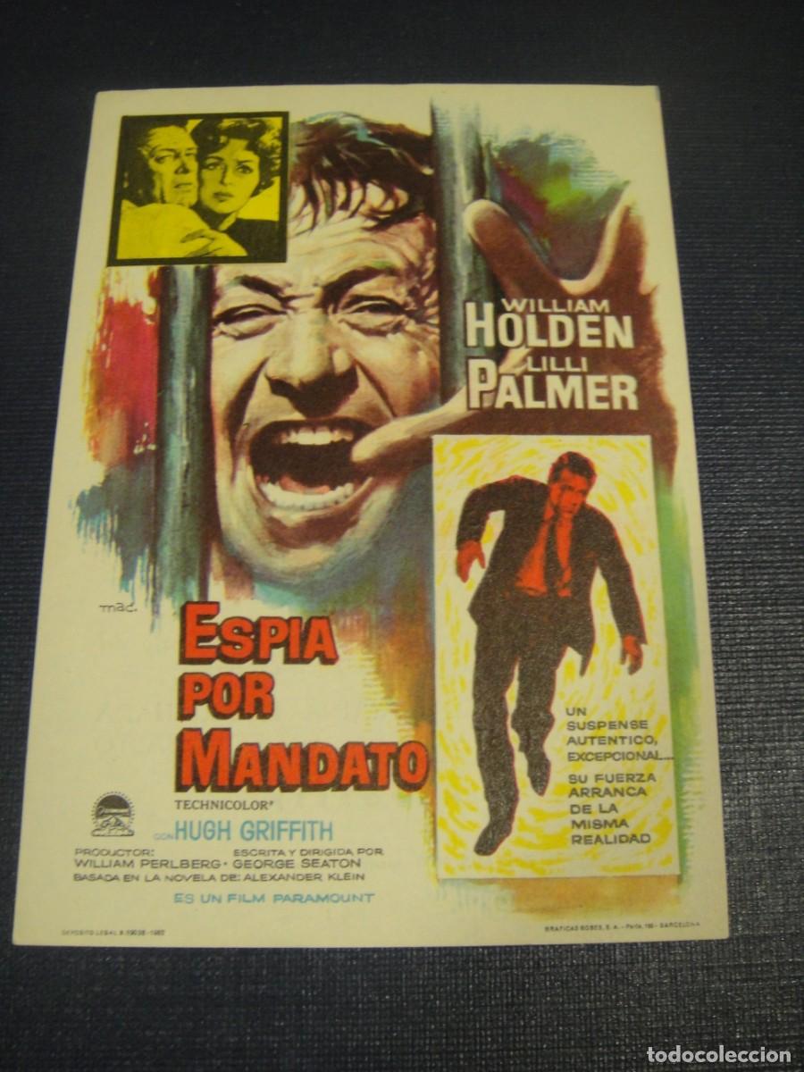 Cine: espia por mandato - folleto de mano - publicidad cine coliseo equitativa , zaragoza