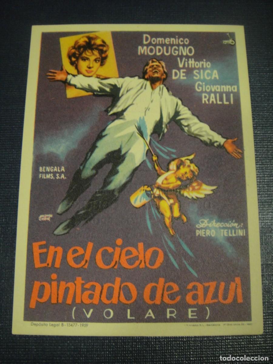Cine: en el cielo pintado de azul - folleto de mano - publicidad cine dorado , zaragoza