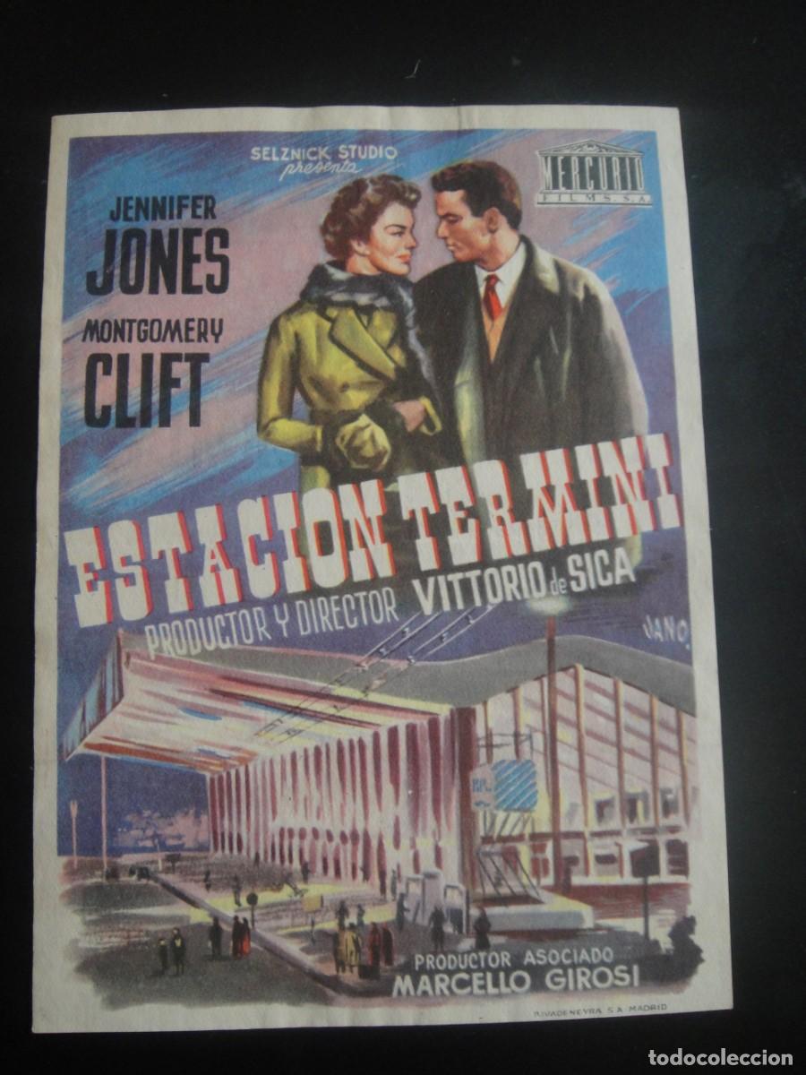 Cine: estacion termini - folleto de mano - publicidad cine dorado , zaragoza