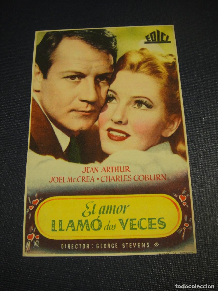 Cine: el amor llamo dos veces - folleto de mano - publicidad cine teatro carmen - palamos