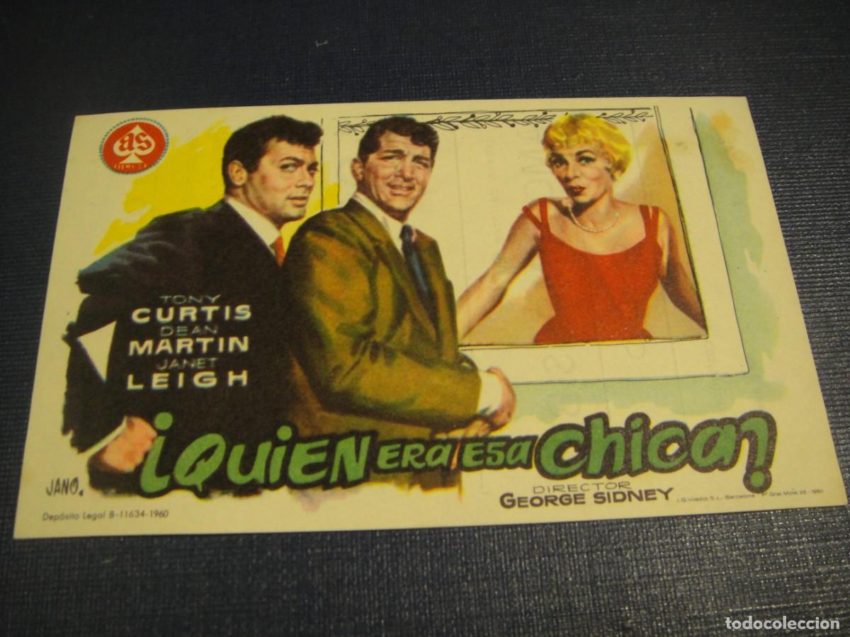 Cine: &iquest; quien era esa chica ? - folleto de mano - publicidad cines olimpia y mundial