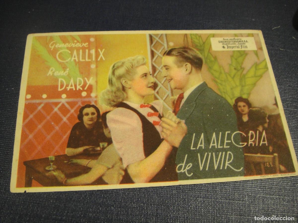 Cine: la alegria de vivir - folleto de mano - publicidad cine diana , logro&ntilde;o