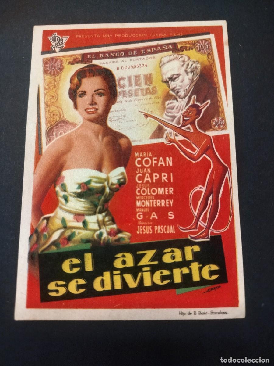 Cine: EL AZAR SE DIVIERTE PROGRAMA DE MANO S/P