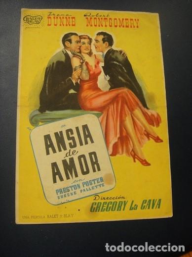 Cine: ansia de amor - folleto de mano - publicidad gran cinema - santander
