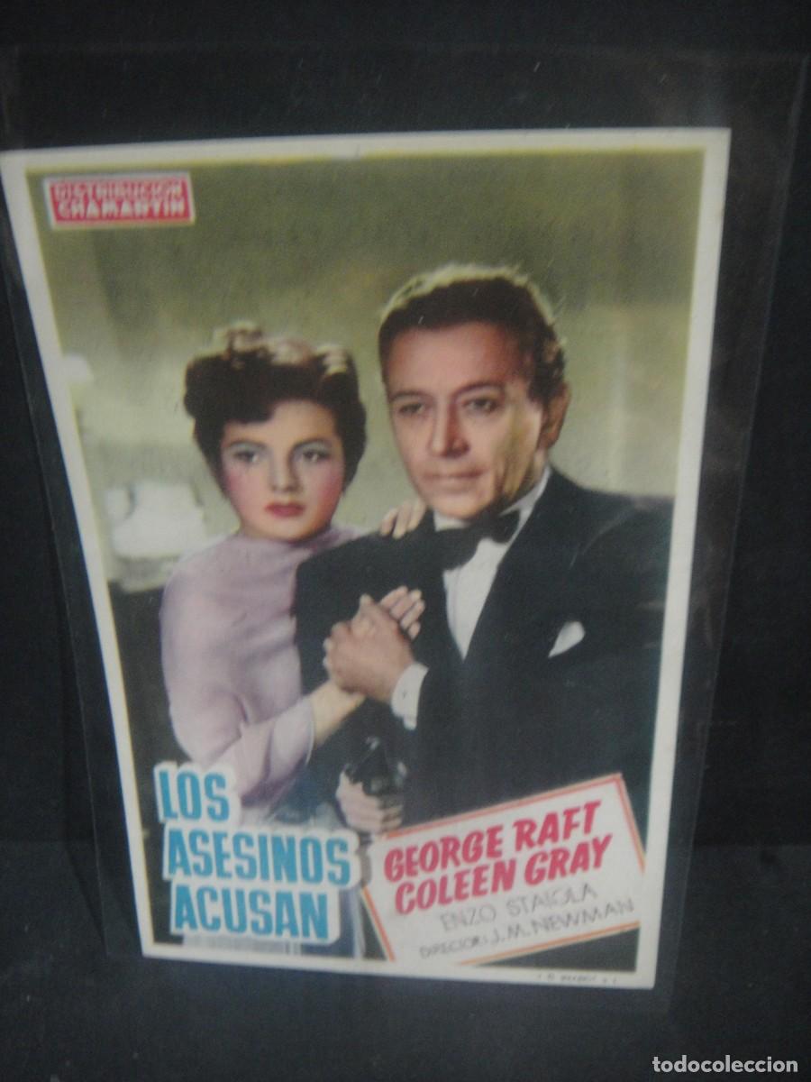 Cine: los asesinos acusan - folleto de mano - publicidad cine dorado , zaragoza