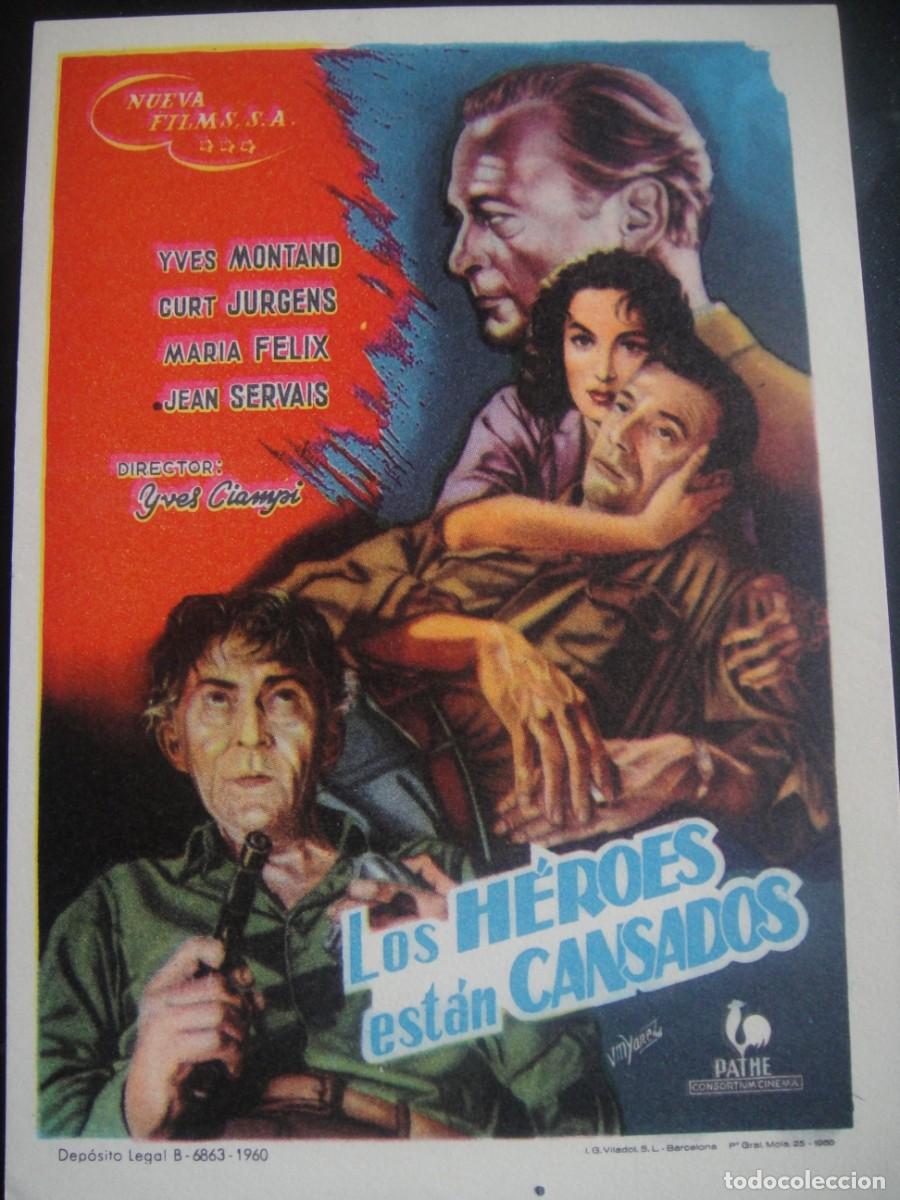 Cine: los heroes estan cansados - folleto de mano - sin publicidad de cine