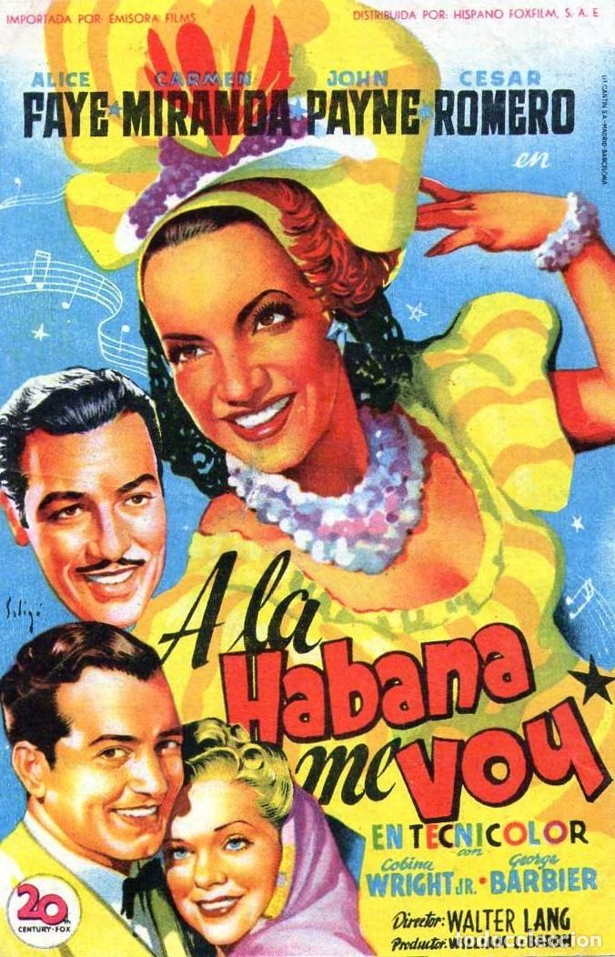Cine: a la habana me voy - folleto de mano - sin publicidad de cine