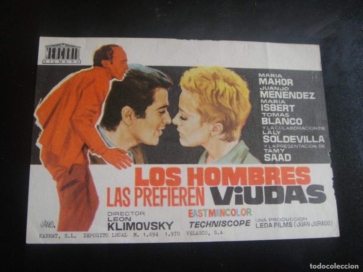 Cine: los hombres las prefieren viudas - folleto de mano - sin publicidad de cine