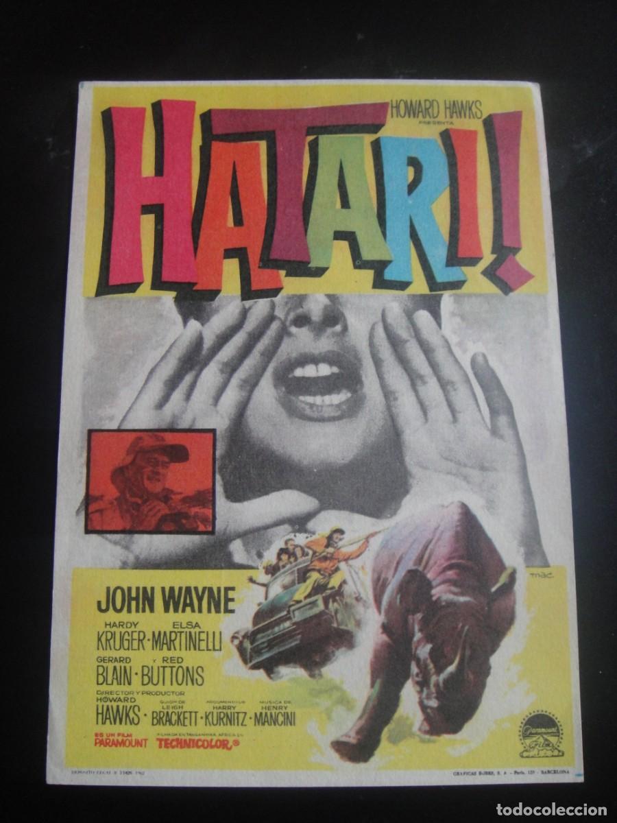 Cine: hatari - folleto de mano - sin publicidad de cine