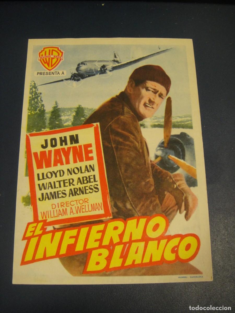 Cine: el infierno blanco - folleto de mano - sin publicidad de cine