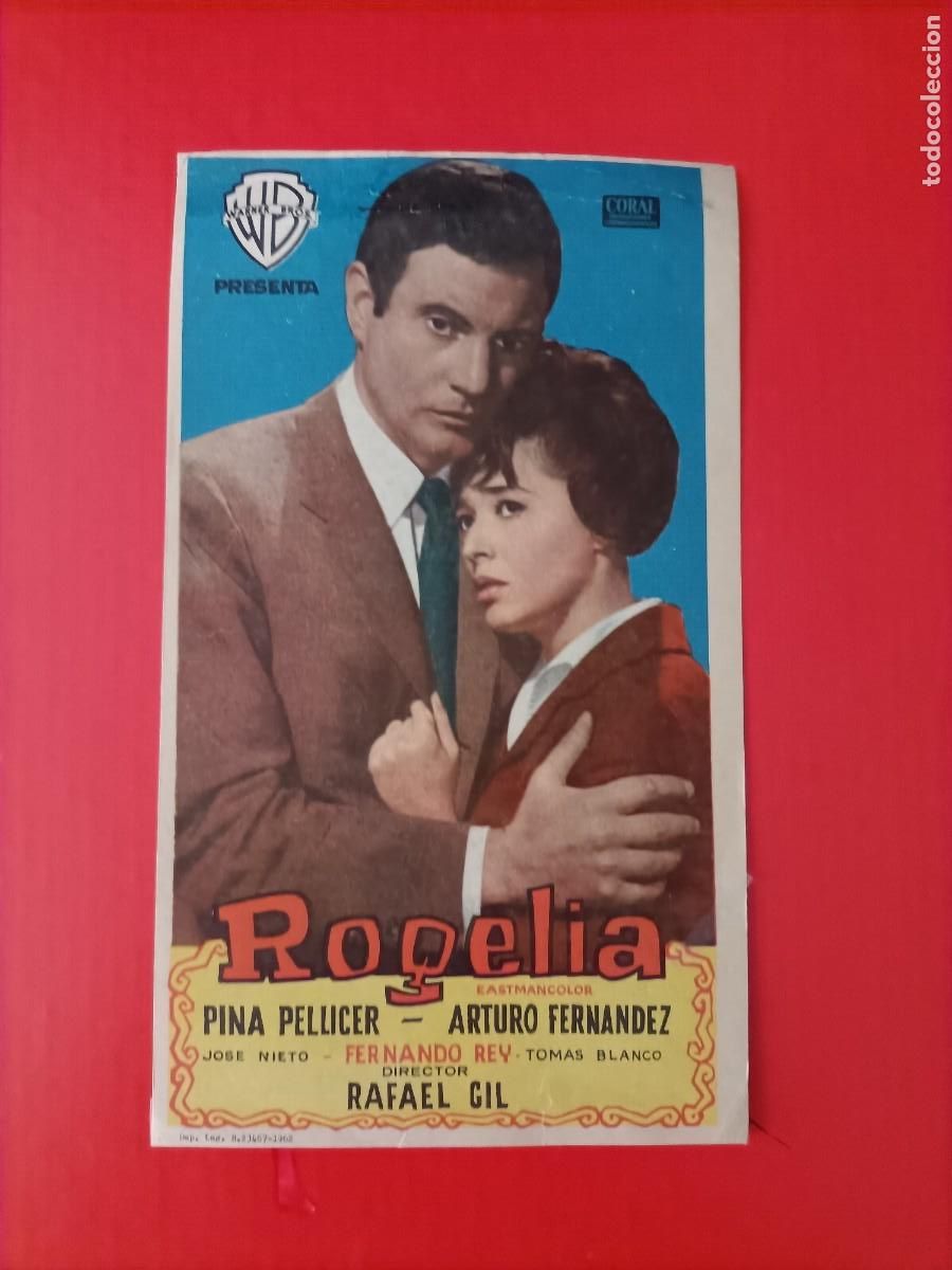 Flyers Publicitaires de Films Anciens: ROGELIA. ARTURO FERNANDEZ, PINA PELLICER, FERNANDO REY. S/P. EST&Aacute; COMO NUEVO.