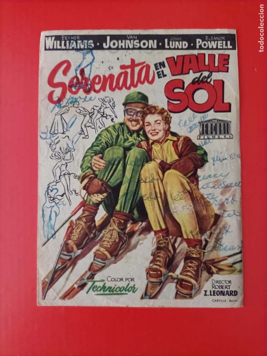 Cine: SERENATA EN EL VALLE DEL SOL. ESTHER WILLIAMS, C/P. CINE ECHEGARAY. 1957.