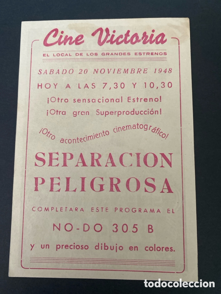 Cine: Programa de cine Separacion peligrosa - Foto 2
