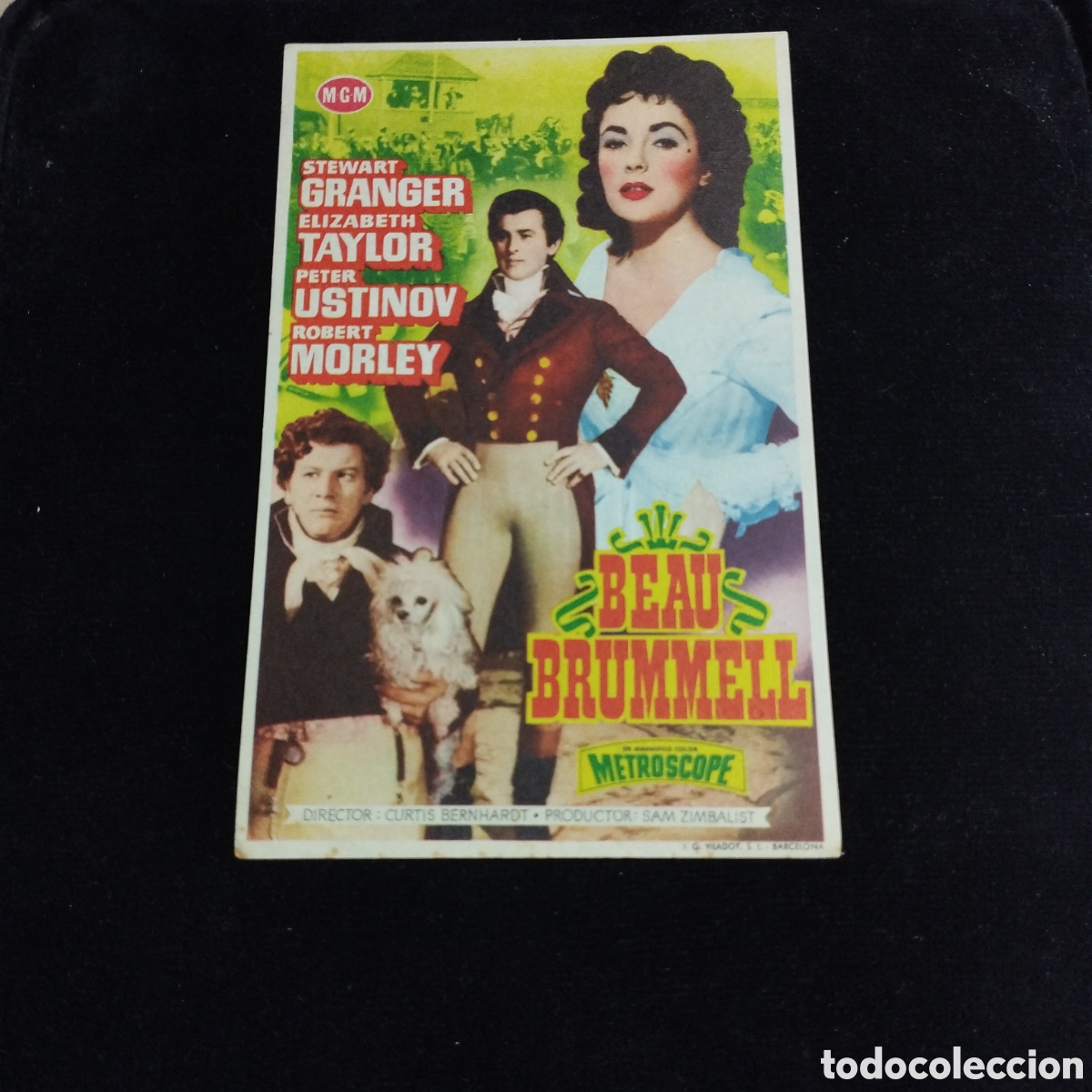 Cine: Programa de cine, sencillo. Beau Brummell. Stewart Granger. Elizabeth Taylor. 1956. Bohemio y Galile