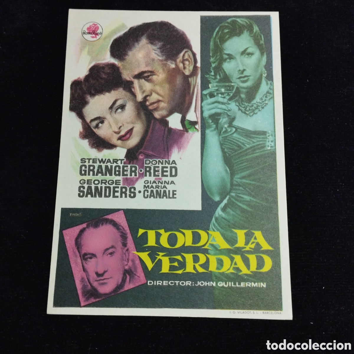 Cine: Programa de cine, sencillo. Toda la verdad. Stewart Granger. Donna Reed. Sp