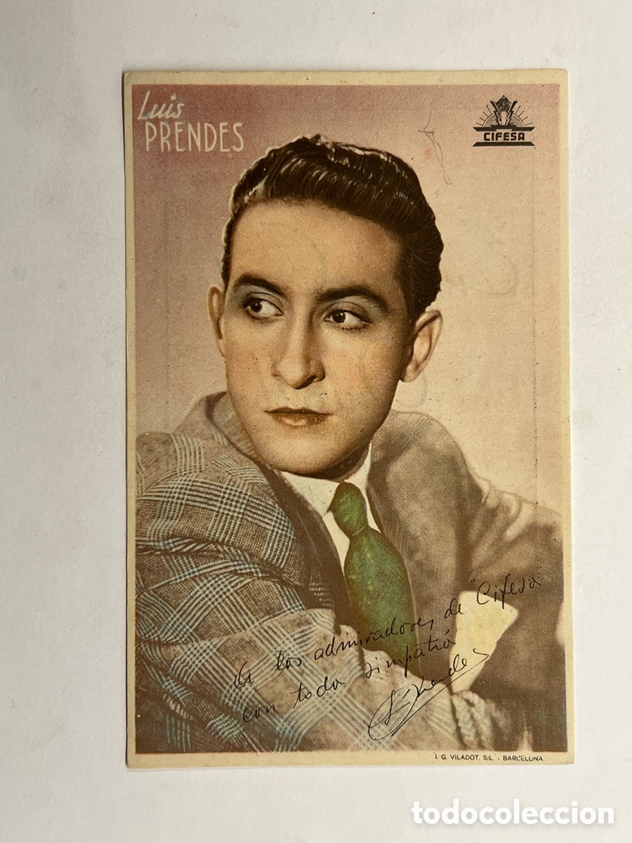 Cine: LUIS PRENDES.. CIFESA, publicidad reverso Almacenes Eugenio Cortes Quirell.. BADAJOZ