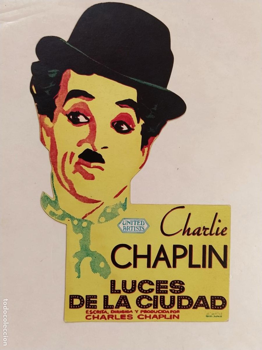 Cine: CHARLIE CHAPLIN - LUCES DE CIUDAD - PROGRAMA DE CINE FACSIMIL - TROQUELADO -VER FOTOS-(K-15.136)