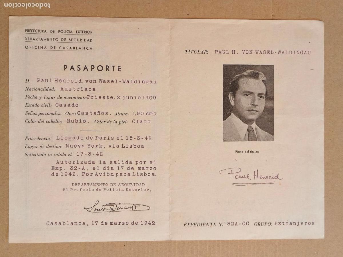 Cine: CASABLANCA PASAPORTE PROGRAMA DE CINE 1941