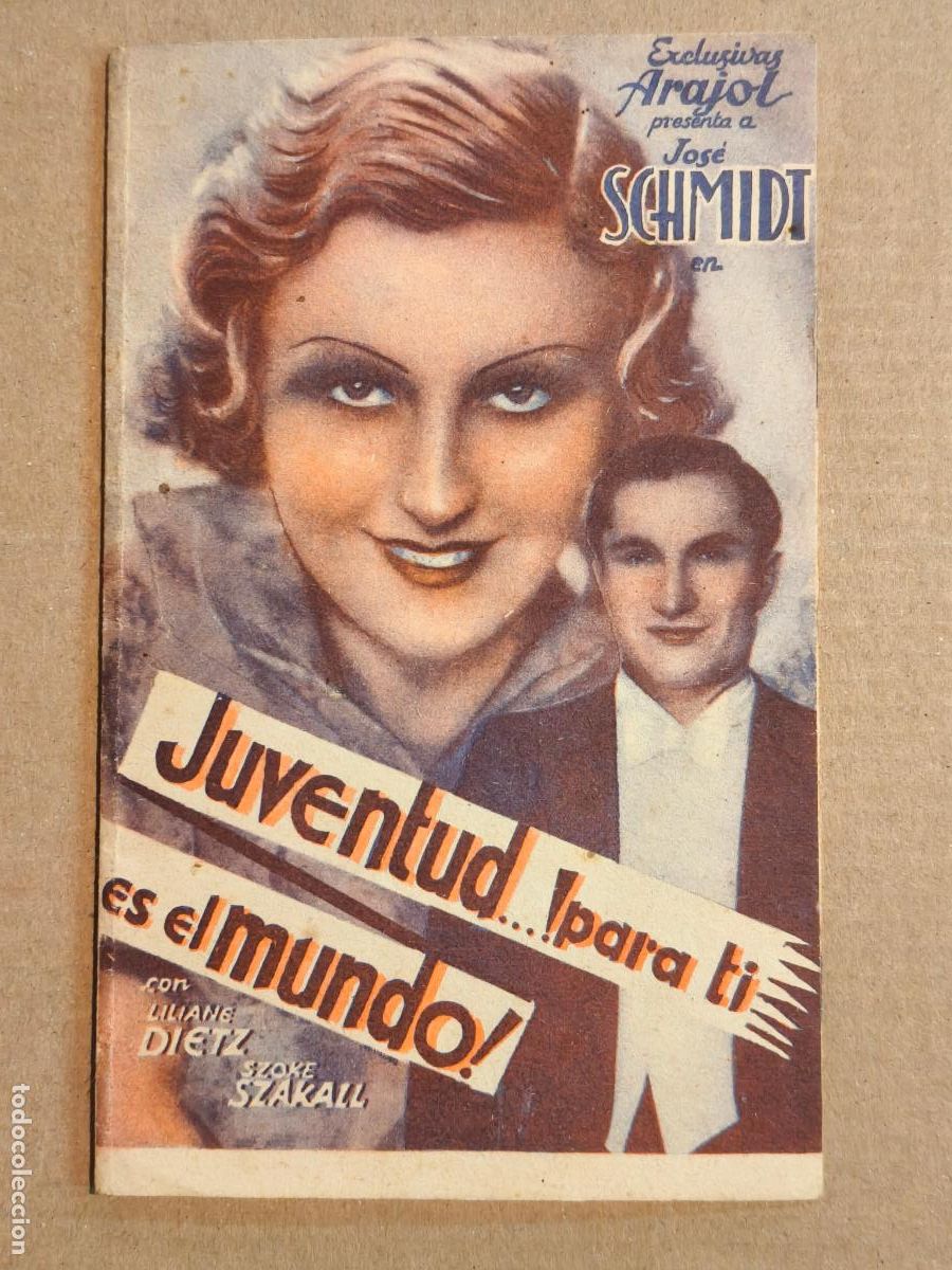 Cine: JUVENTUD PARA TI ES EL MUNDO PASAPORTE PROGRAMA DE CINE 1936