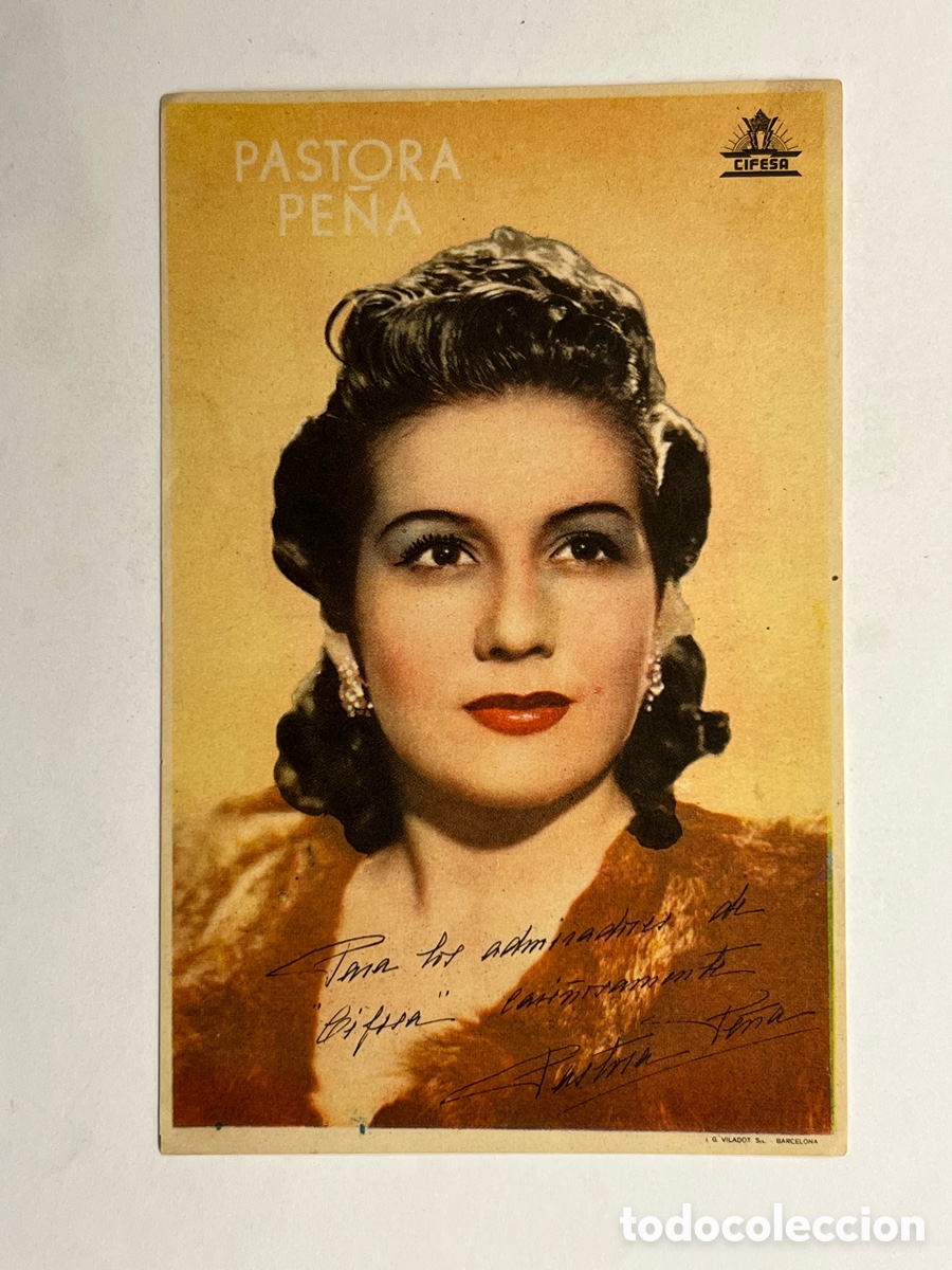 Cine: PASTORA PE&Ntilde;A. CIFESA.. Reverso publicidad Cine Avenida. UBRIQUE