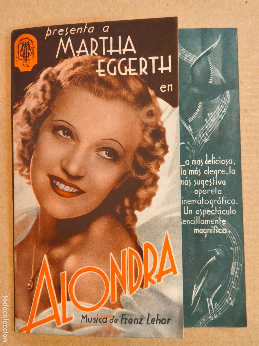 Cine: ALONDRA PROGRAMA DE CINE 1940