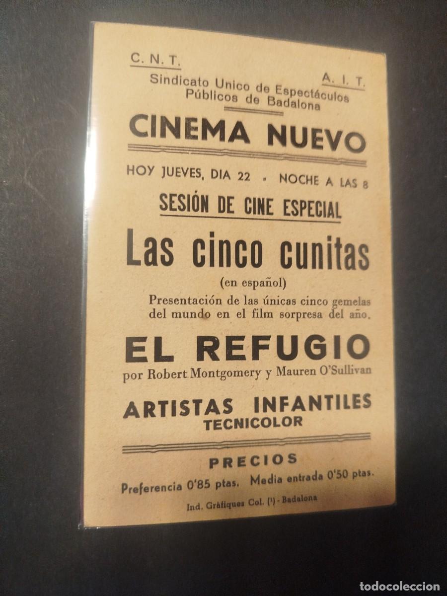 Cine: LAS CINCO CUNITAS PROGRAMA DE MANO C/P - Foto 2