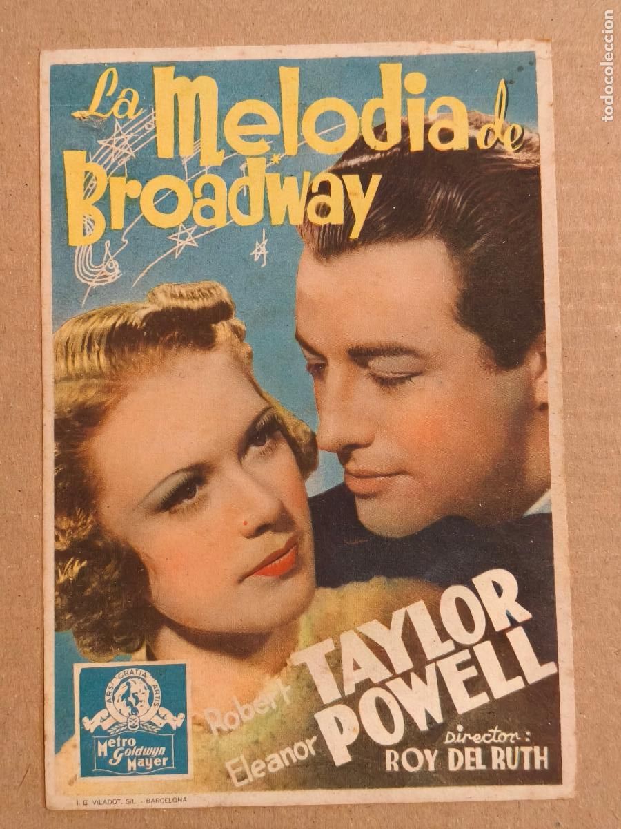 Cine: MELOD&Iacute;A DE BROADWAY 1936 PROGRAMA DE CINE