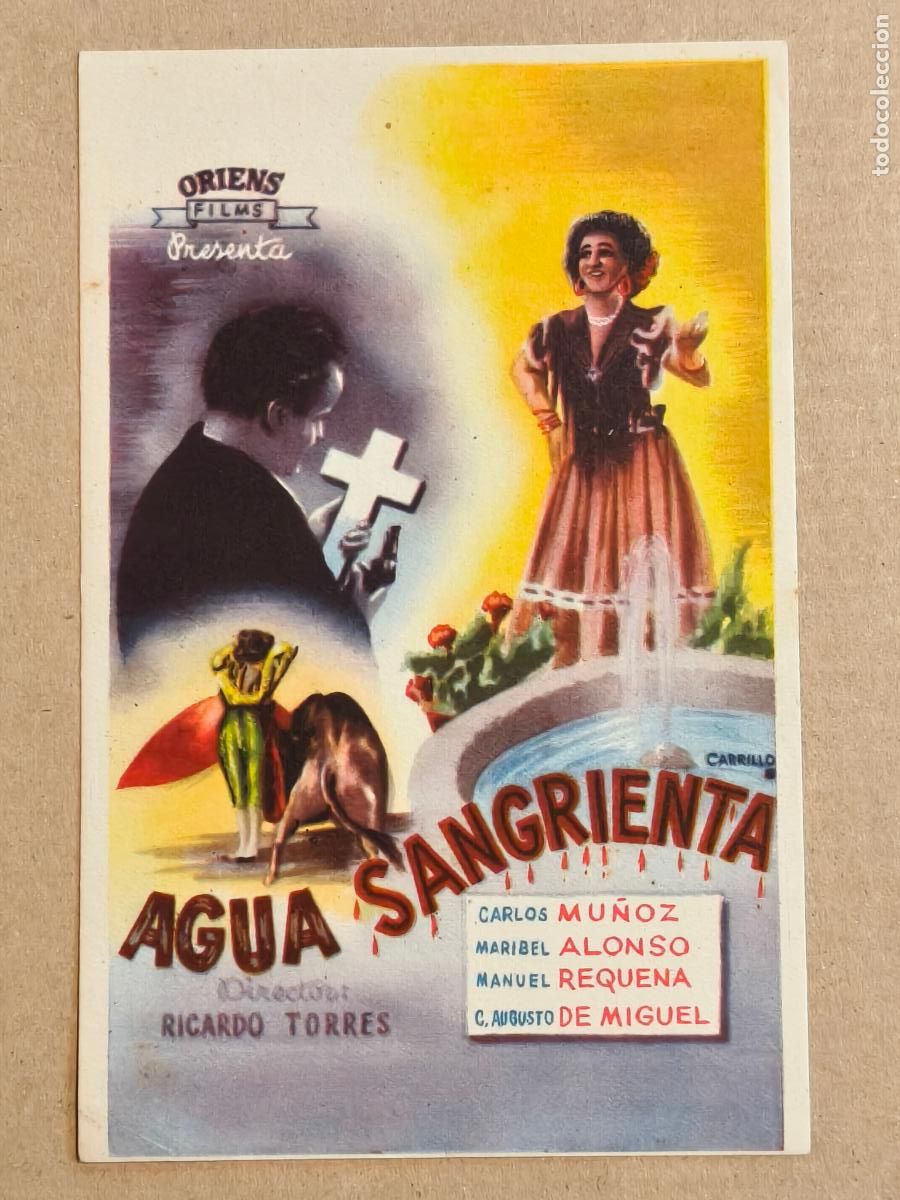 Cine: AGUA SANGRIENTA PROGRAMA DE CINE 1954