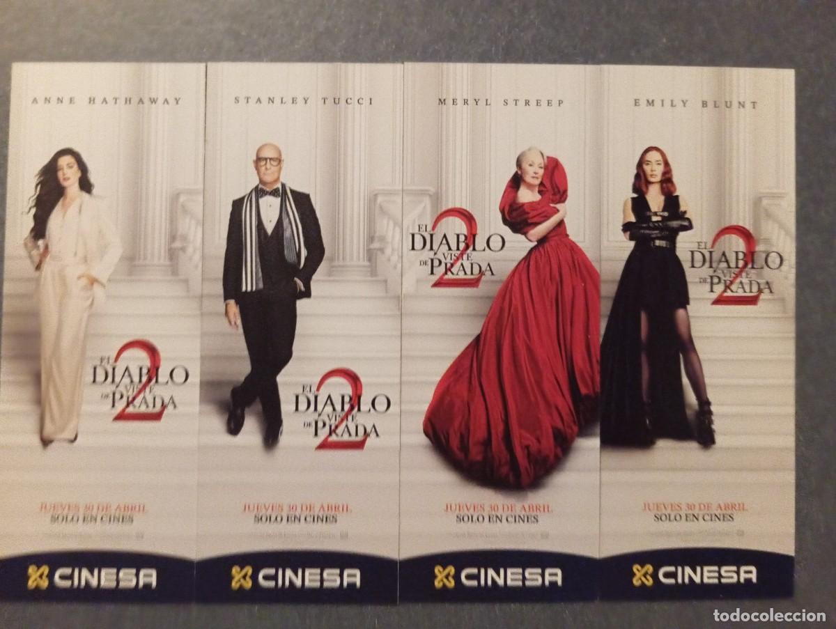 Cine: 4 MARCAPAGINAS DE ** EL DIABLO VISTE DE PRADA 2 **. DOBLE CARA 19 x 7 CMS.2026