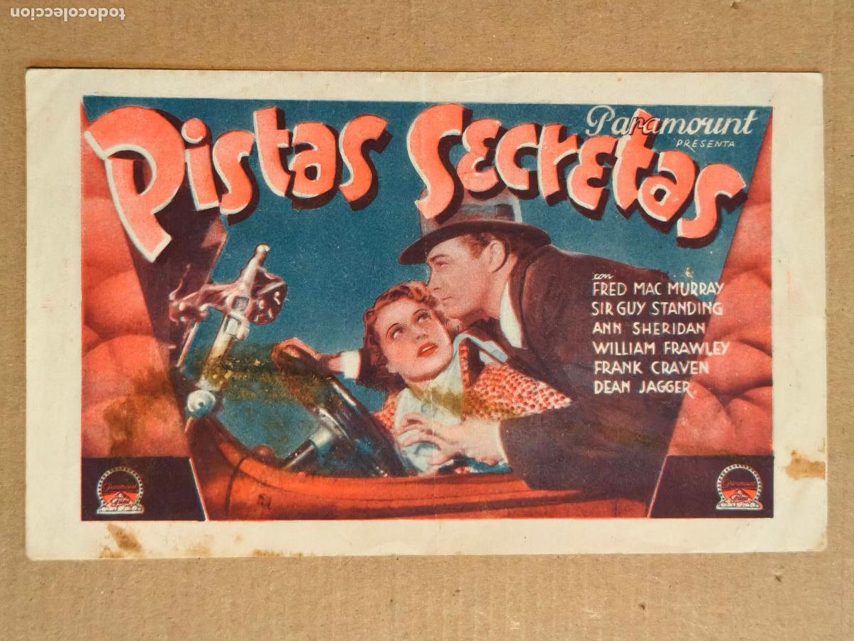 Cine: PUSTAS SECRETAS PROGRAMA DE CINE 1936