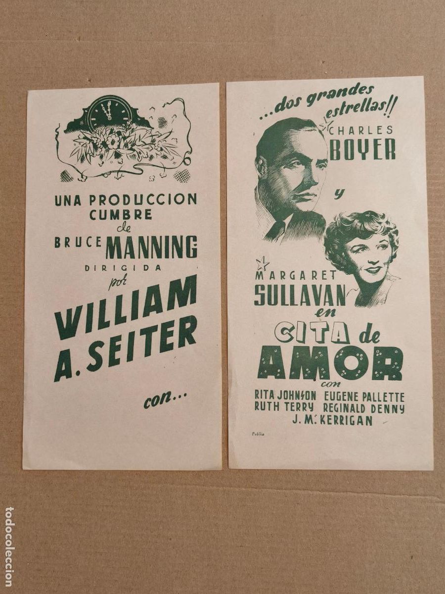 Cine: CITA DE AMOR PROGRAMA DE CINE 1944