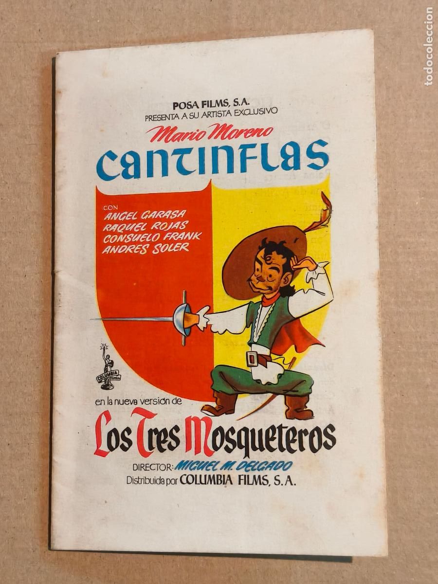 Cine: CANTINFLAS LOS TRES MOSQUETEROS PROGRAMA DE CINE 1944