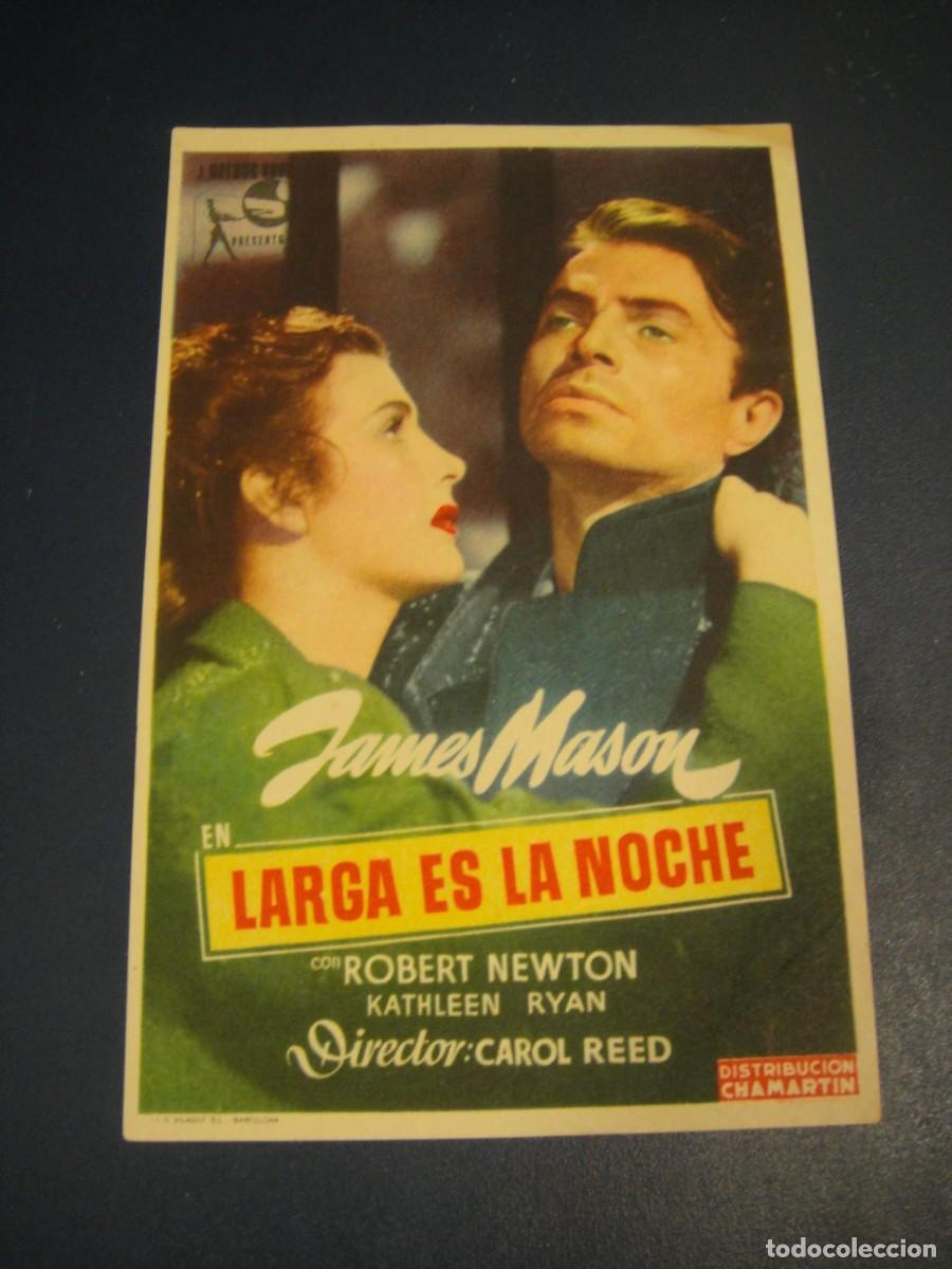Cine: larga es la noche - folleto de mano - sello teatro ultiona , gerona