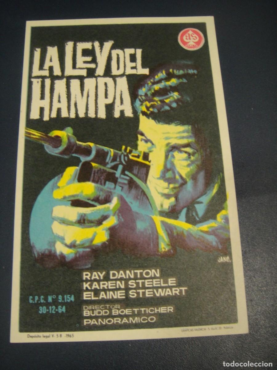 Cine: la ley del hampa - folleto de mano - sello cine coca