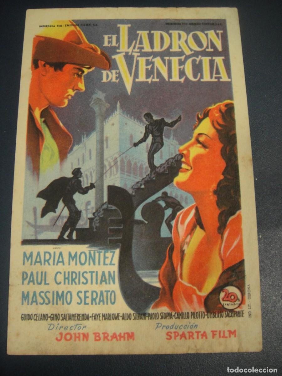 Cine: el ladron de venecia - folleto de mano - publicidad cine nuevo