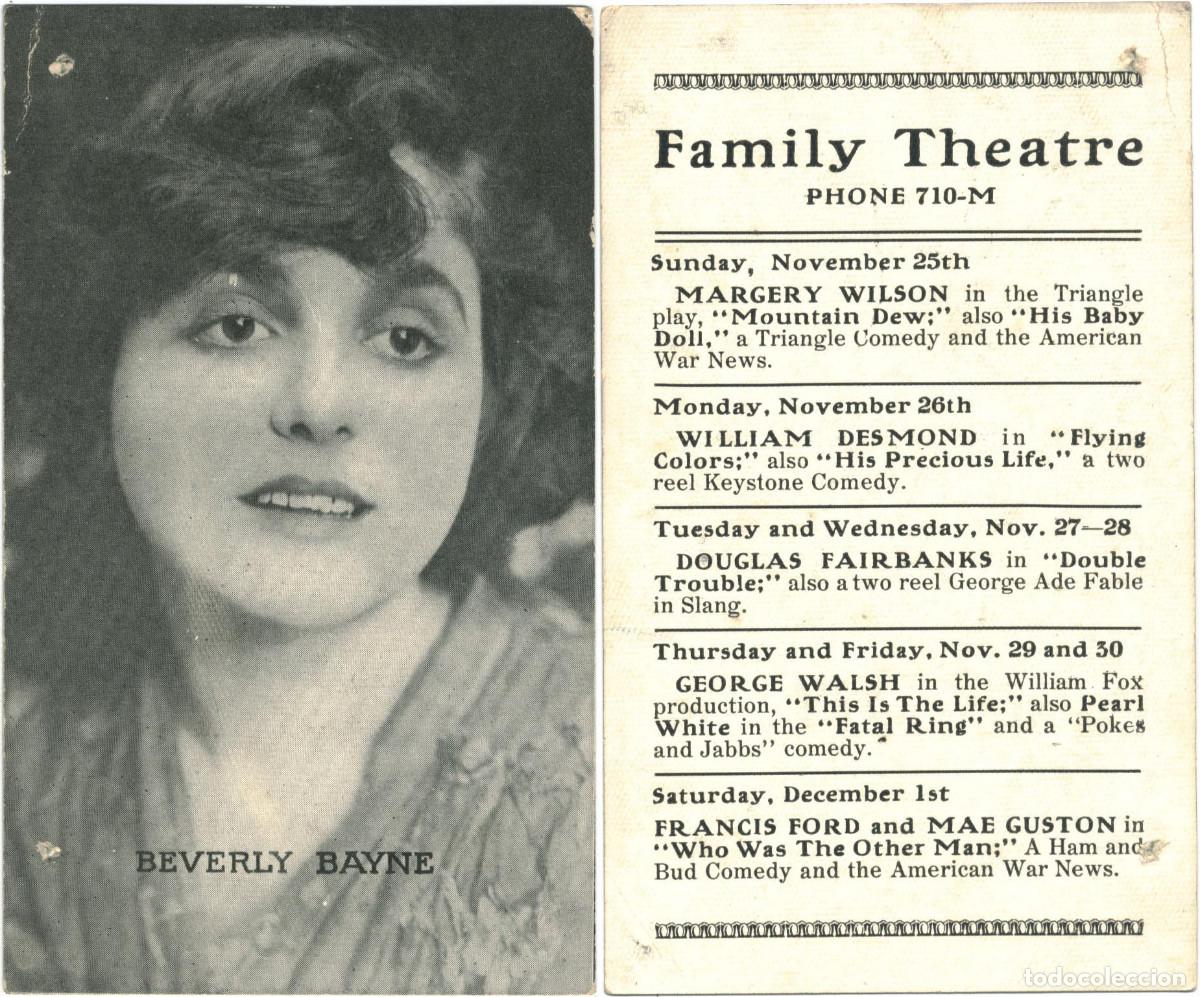 Cine: 6 TARJETAS PROGRAMA &rdquo;FAMILY THEATRE&rdquo; (1917)