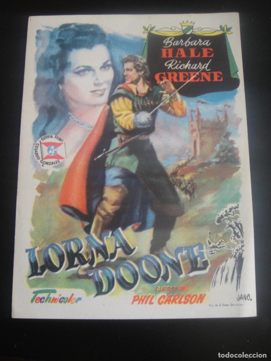 Cine: lorna doone - folleto de mano - publicidad circuito de cines de sana