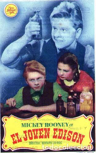 Cine: el joven edison - folleto de mano - publicidad cine la alianza , tarrega