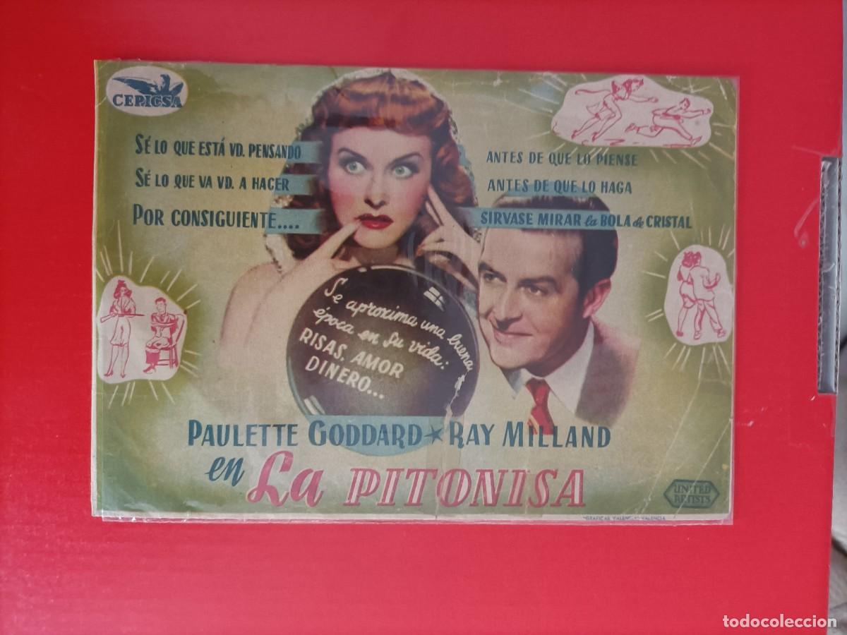 Cine: LA PITONISA. RAY MILLAND, PAULETTE GODDARD. LOS MARGENES RECORTADOS. RESTO BIEN.