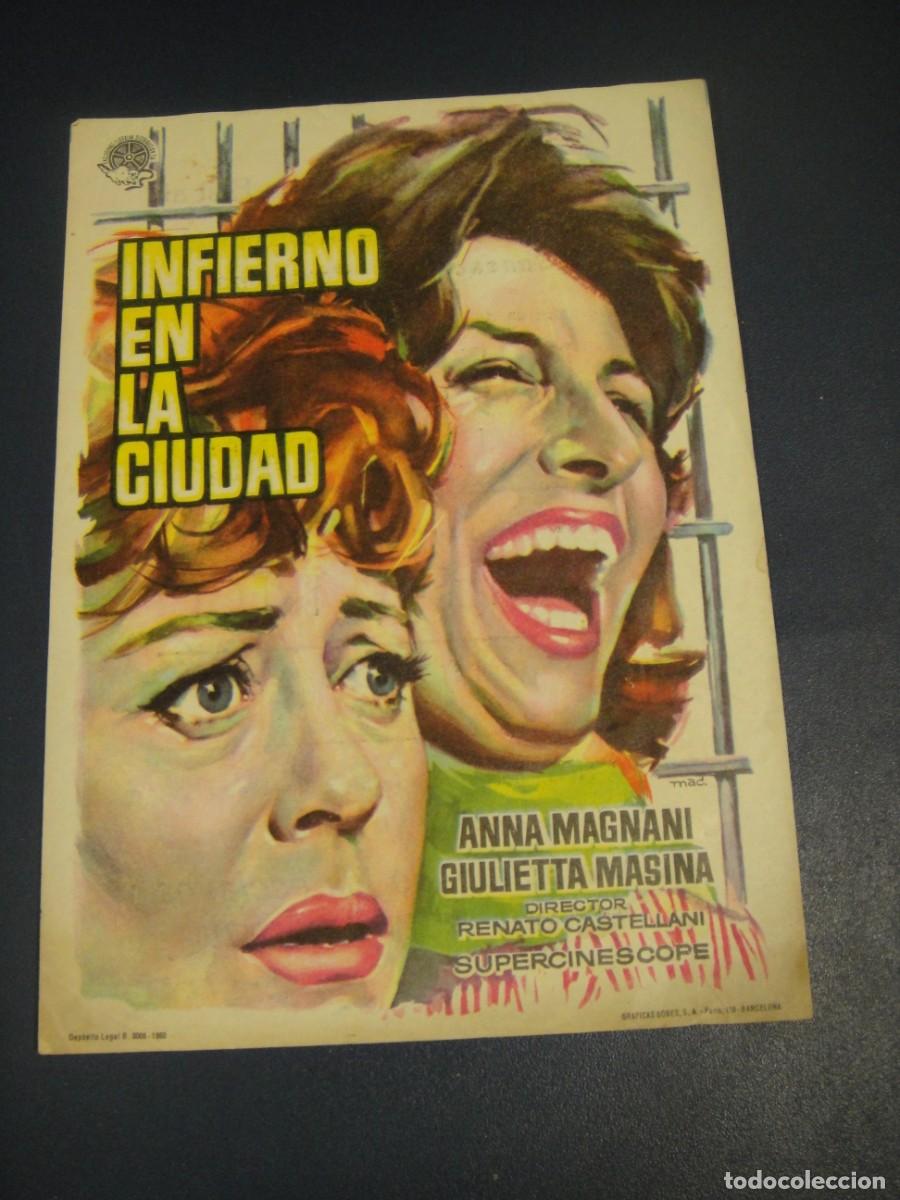 Cine: infierno en la ciudad - folleto de mano - publicidad cine olimpia , la bisbal
