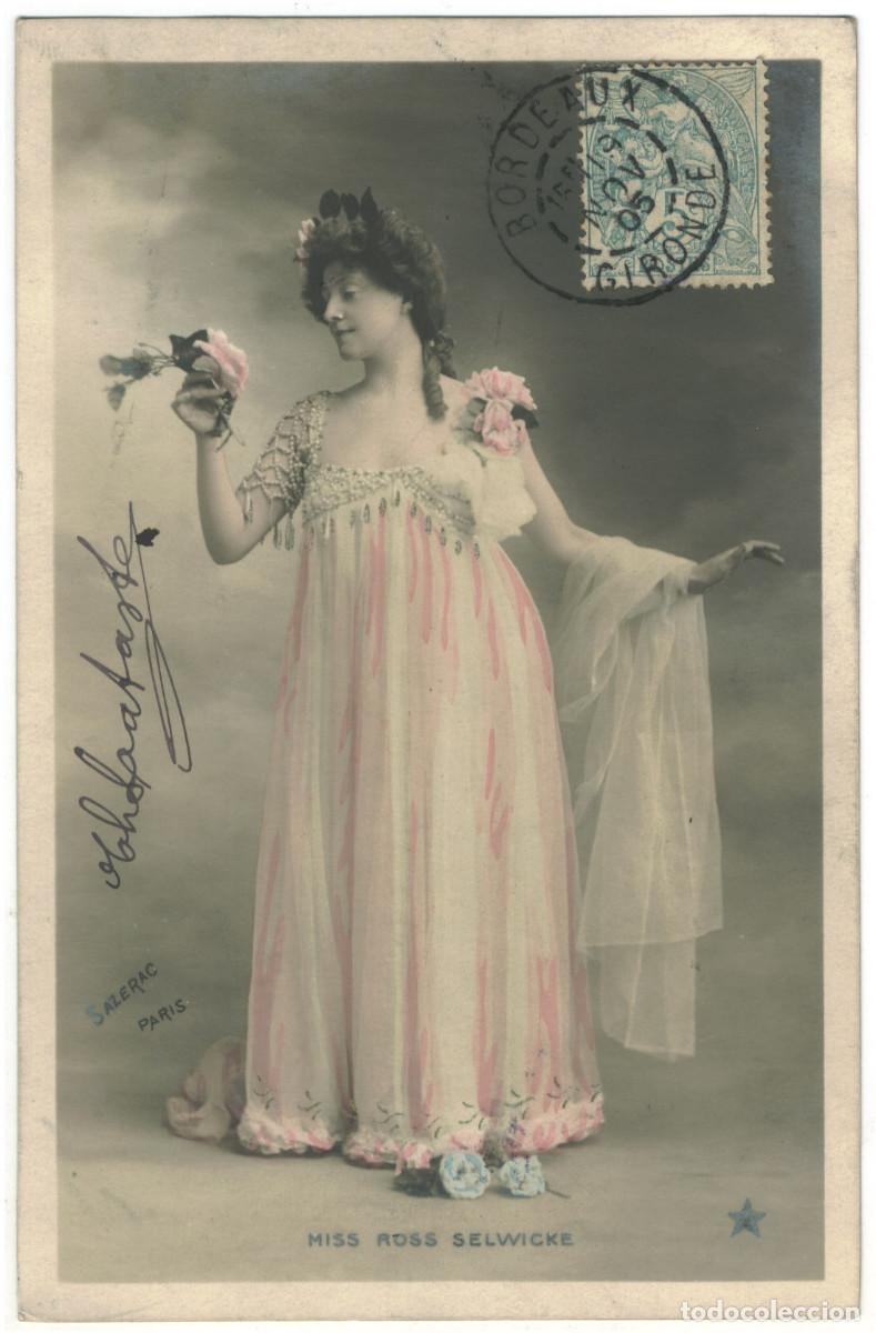 Cine: 2 Postales seriadas Actriz Belle &Eacute;poque SELWICKE, Ross_&Eacute;toile. 871. Photo Sazerac