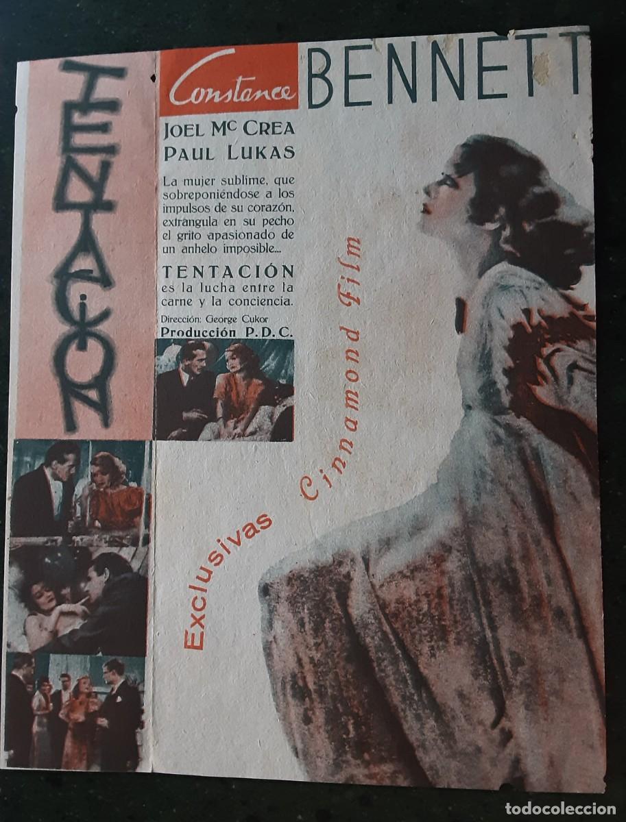 Cine: TENTACI&Oacute;N, CONSTANCE BENNETT, JOEL McREA, PAUL LUCAS.